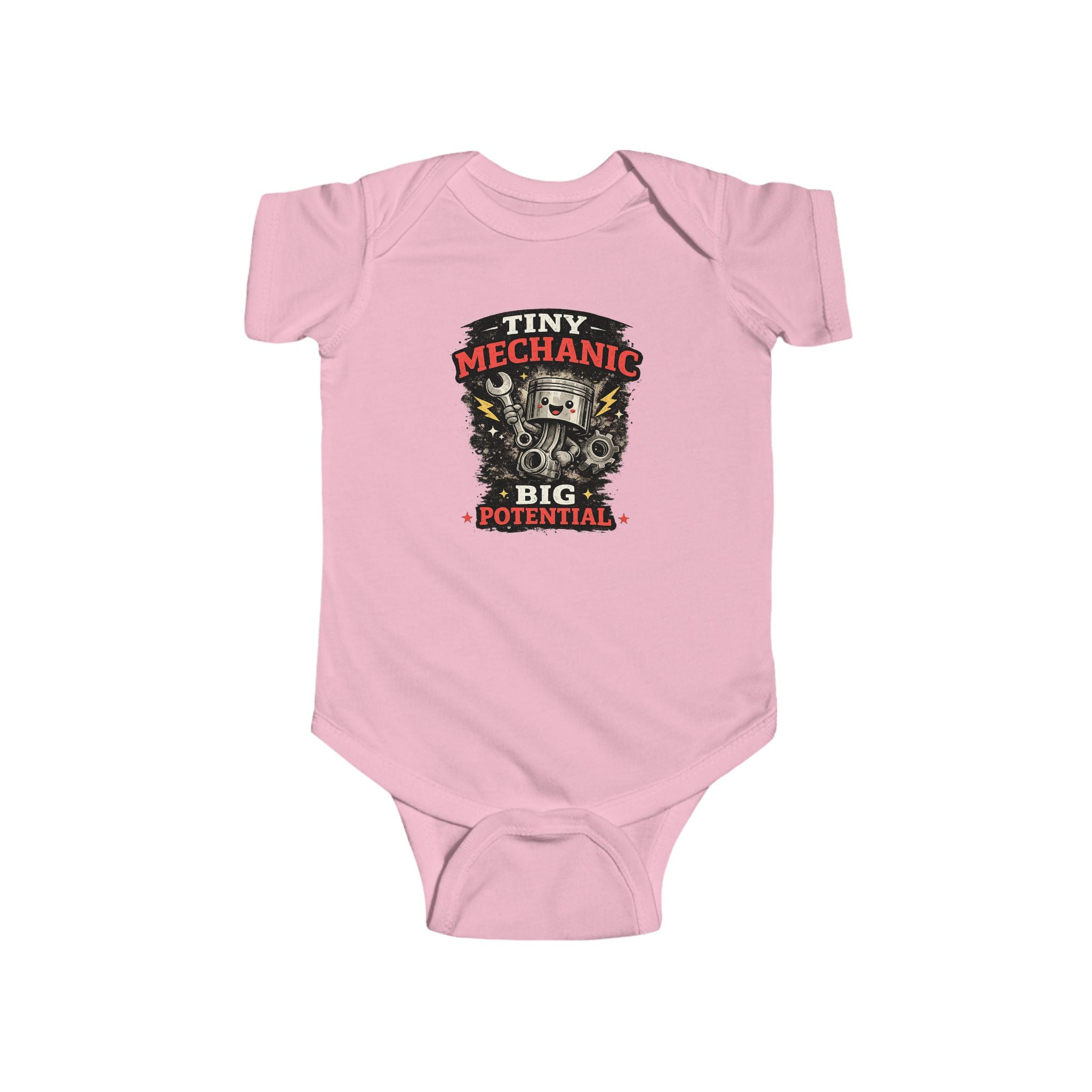 Tiny Mechanic Infant Fine Jersey Bodysuit Cute Mechanic Baby Outfit