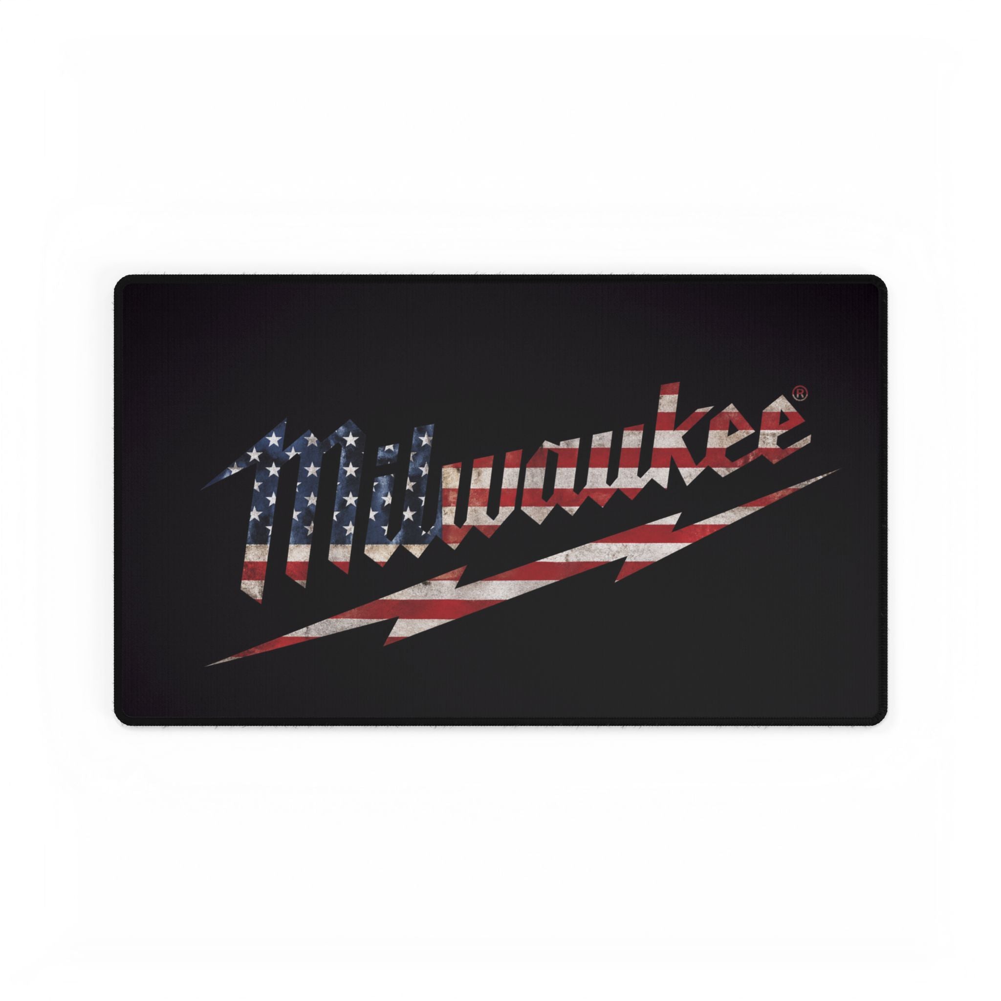 Milwaukee Flag Desk Mat — American Tool Brand Mouse Pad for Workshop & Office
