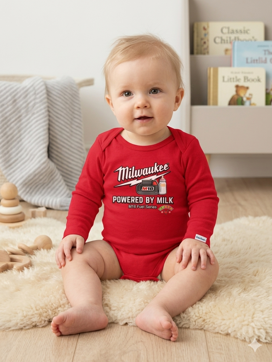 POWERED BY MILK BABY ONESIE