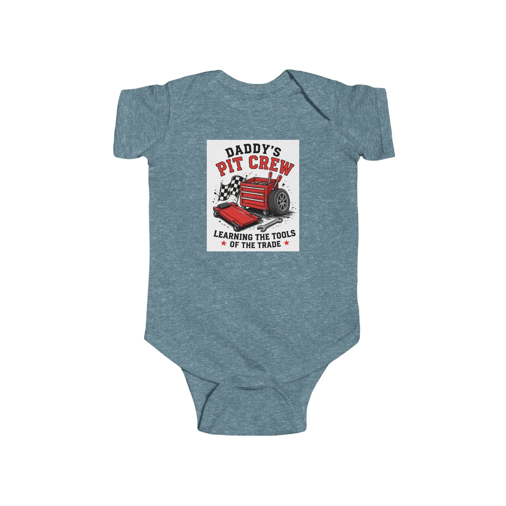 Daddys Pit Crew Infant Fine Jersey Bodysuit For Newborn