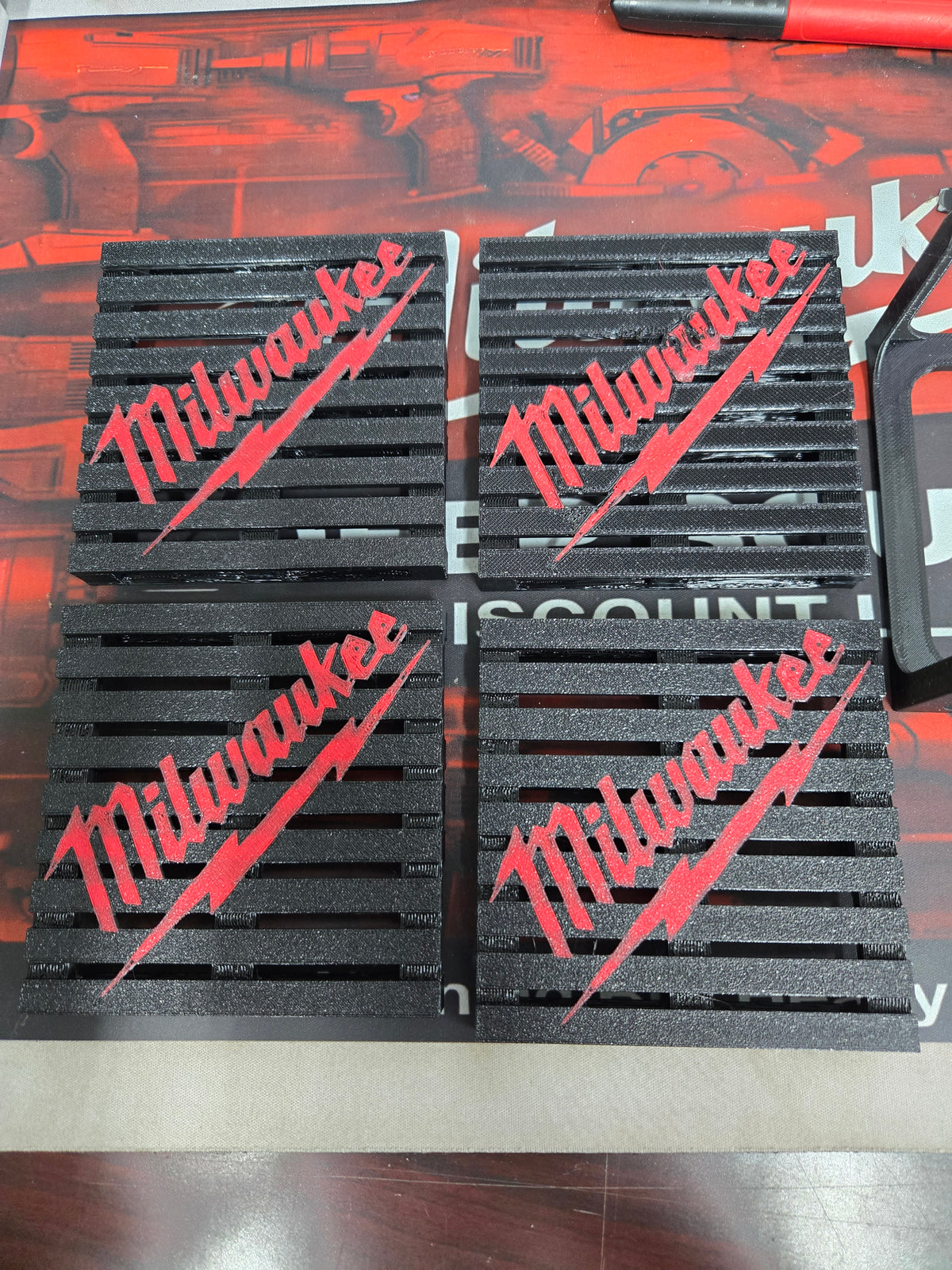 Heavy Duty Petg Mini Pallet Coaster Set With Holder For Workshop Desk Gifts