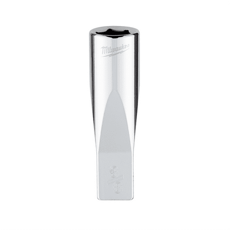 Milwaukee Tool 1/4  Drive 3/8  SAE 6-Point Deep Socket with FOUR FLAT Sides  Vanadium Steel  Chrome