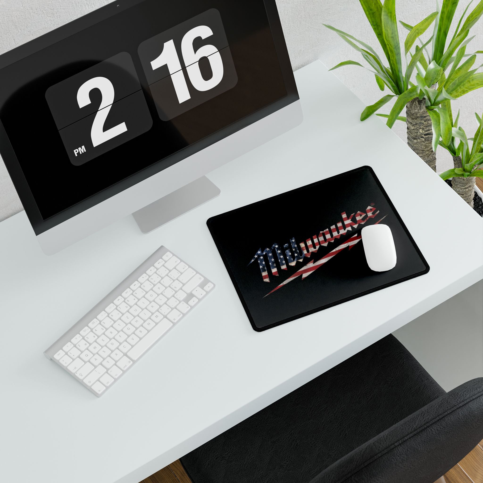 Milwaukee Flag Desk Mat — American Tool Brand Mouse Pad for Workshop & Office