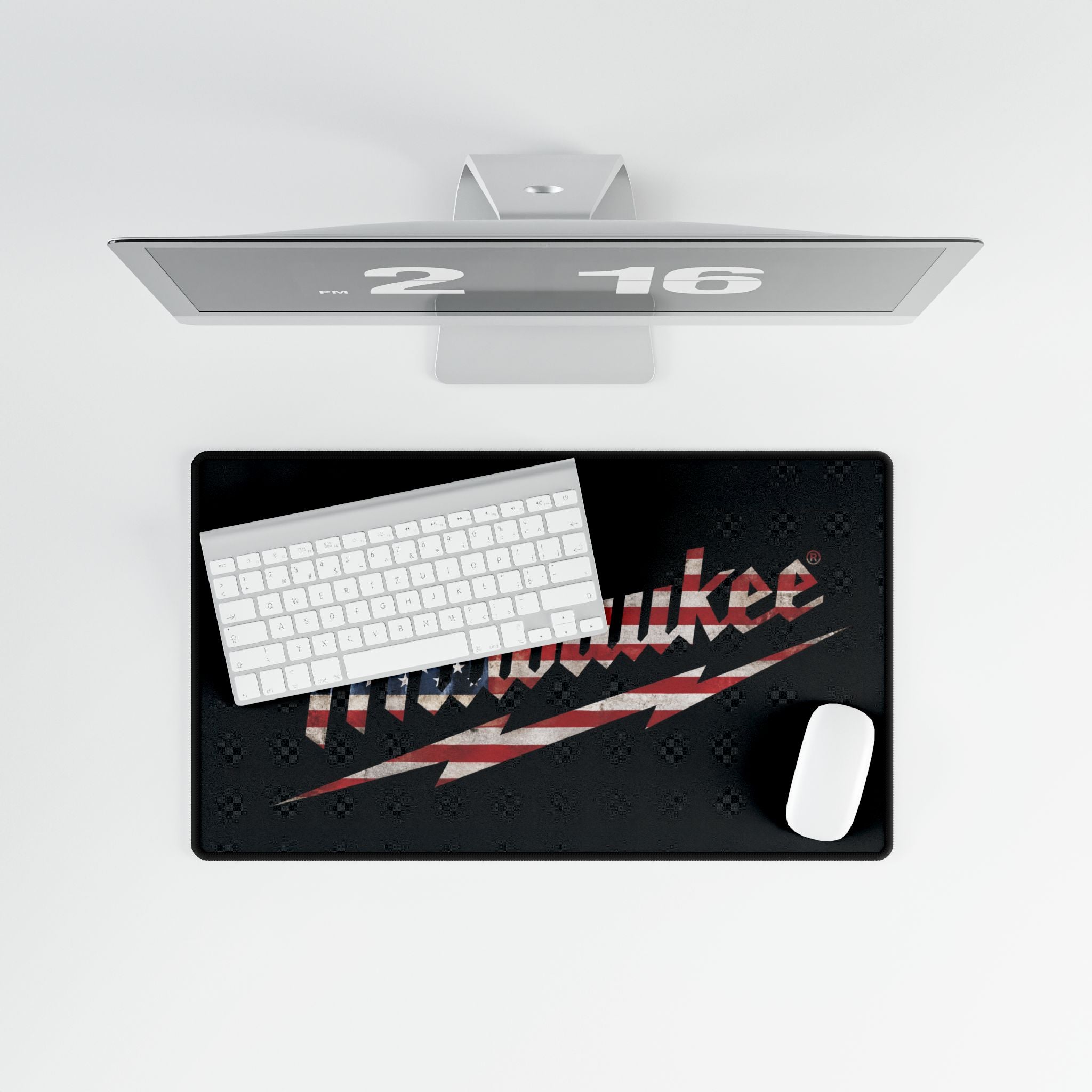 Milwaukee Flag Desk Mat — American Tool Brand Mouse Pad for Workshop & Office
