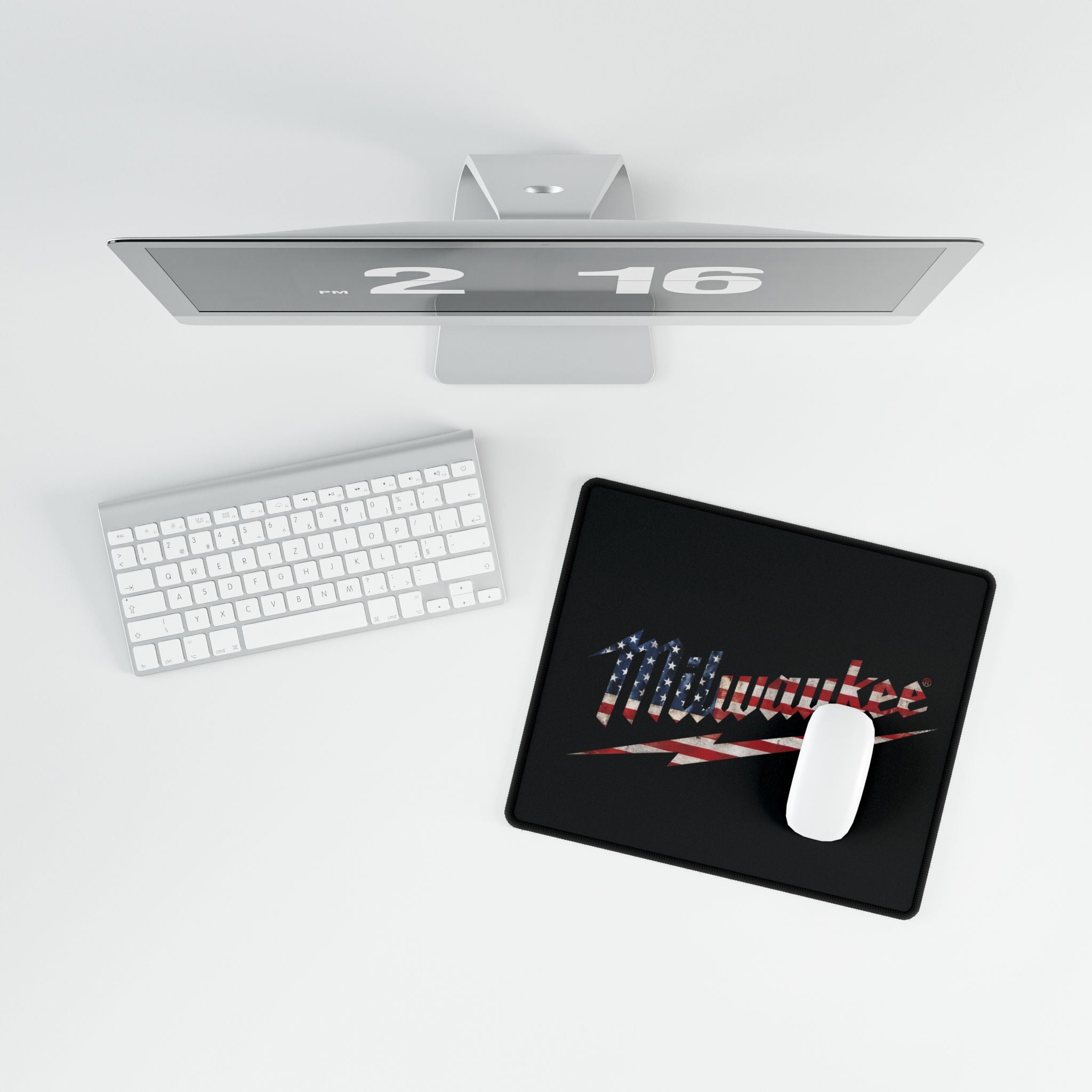 Milwaukee Flag Desk Mat — American Tool Brand Mouse Pad for Workshop & Office