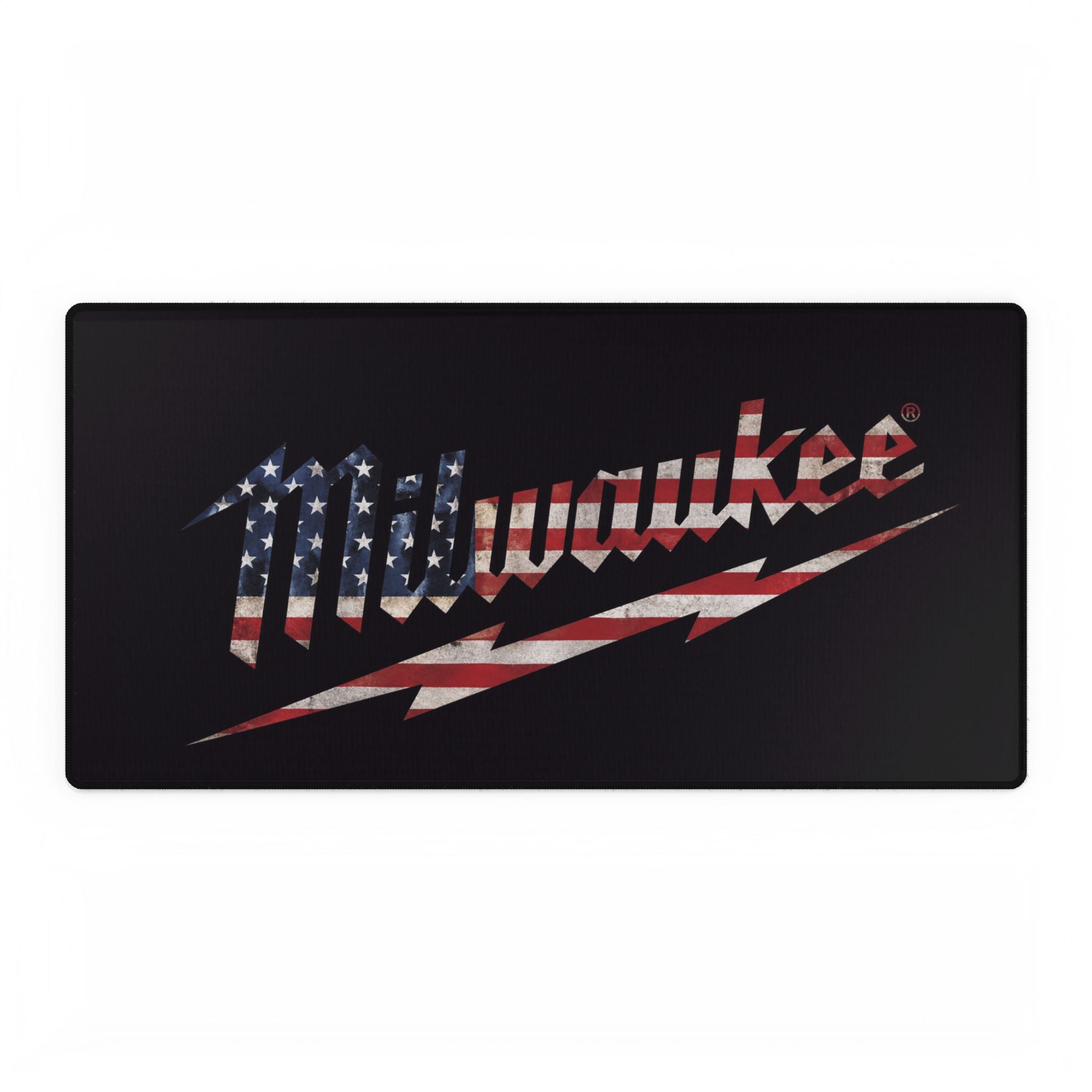 Milwaukee Flag Desk Mat — American Tool Brand Mouse Pad for Workshop & Office