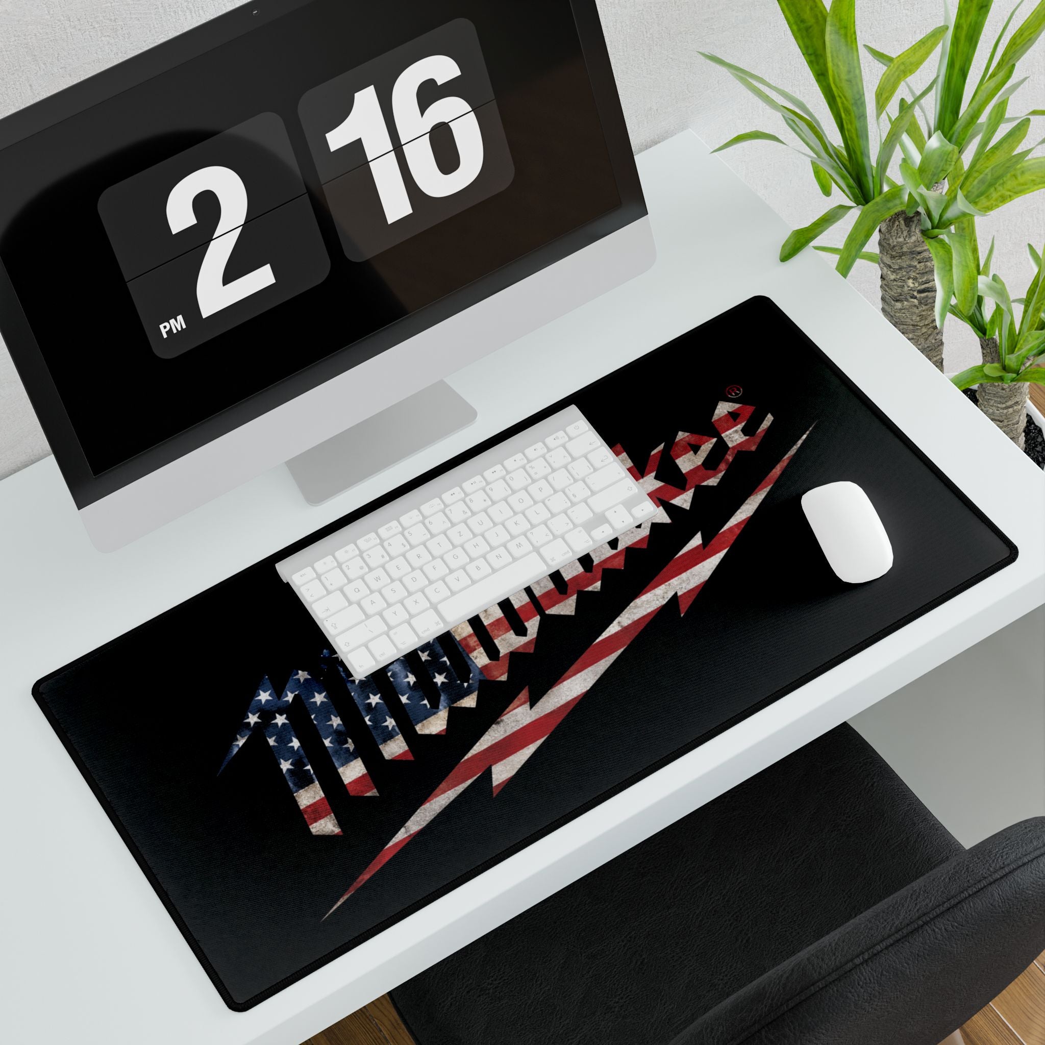 Milwaukee Flag Desk Mat — American Tool Brand Mouse Pad for Workshop & Office