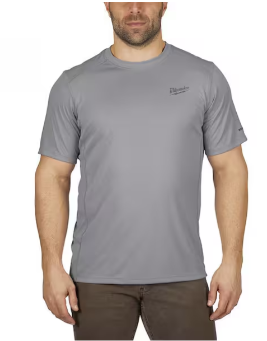 Milwaukee Gen II Men's Work Skin Large Gray Light Weight Performance Short-Sleeve T-Shirt