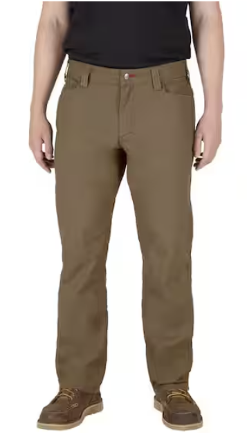Milwaukee Men's 34 in. x 32 in. Khaki Cotton/Polyester Work Pants with 7 Pockets