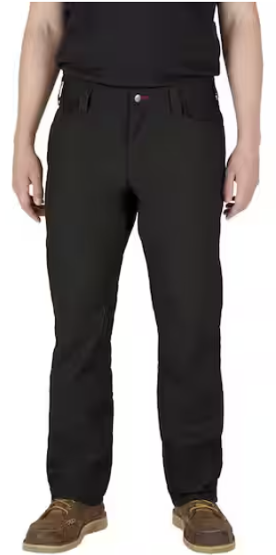 Milwaukee Men's 34 in. x 32 in. Black Cotton/Polyester Work Pants with 7 Pockets