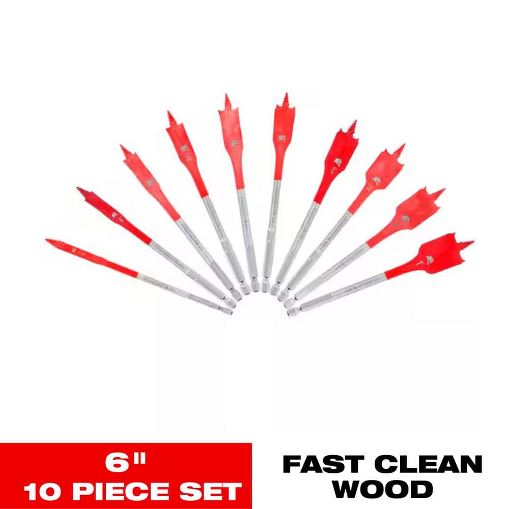 SPEEDemon High Speed Steel Spade Bit Set with Pouch (10-Piece)