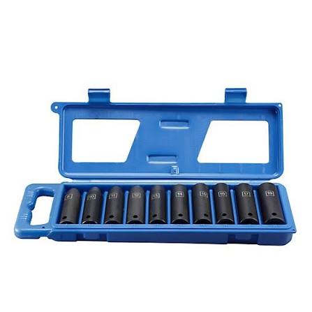 Jobsmart Half Inch Drive Metric Deep Impact Socket Set 10 Piece Kit