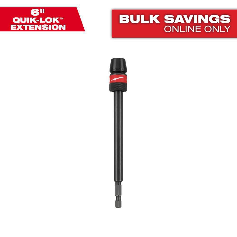 Milwaukee 48-28-1010 Drill Bit Extension  1/4 in Shank  Hex Shank  6 in L  Steel