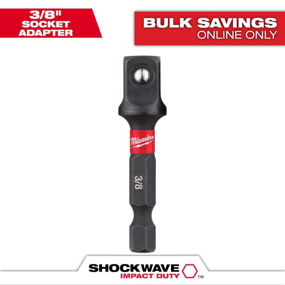 SHOCKWAVE 1/4  HEX SHANK TO 3/8  SOCKET ADAPTER