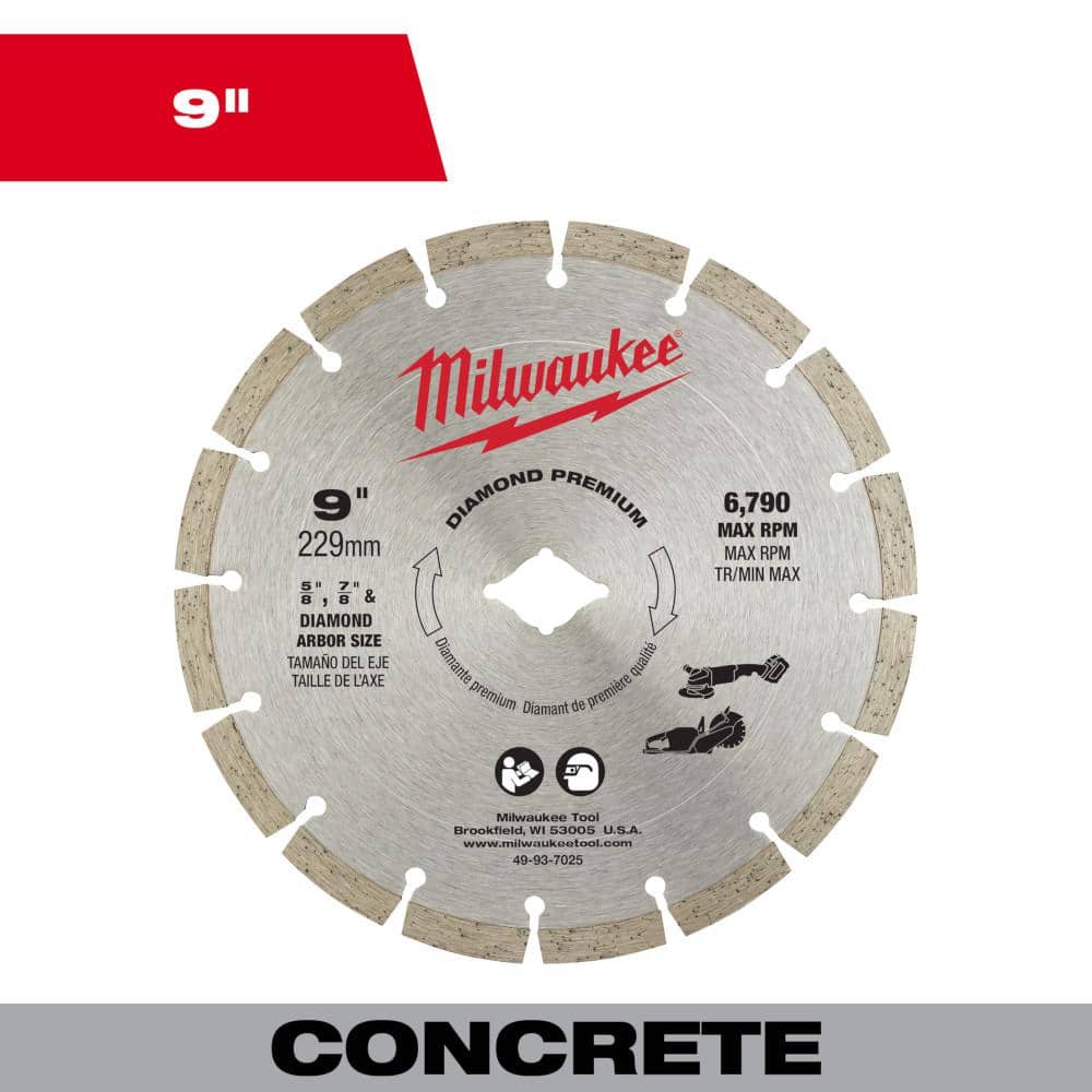 Milwaukee Tool 9  Diamond Premium Segmented Cutting Blade