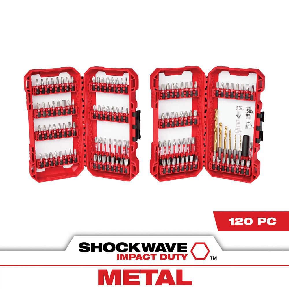 SHOCKWAVE Impact Duty Alloy Steel Screw Driver Bit Set (120-Piece)