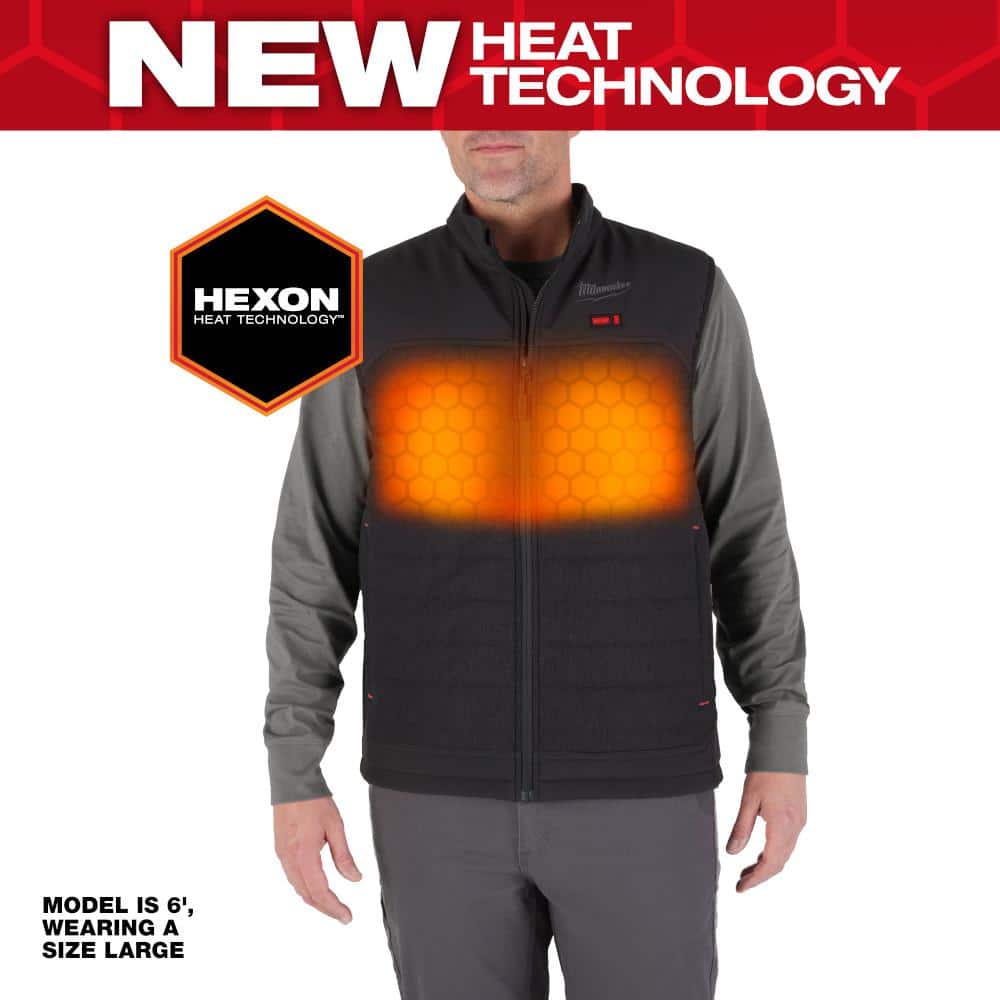 Men's X-Large M12 12-Volt Lithium-Ion Cordless Axis Black Heated Vest Kit with (1) 2.0 Ah Battery and Charger