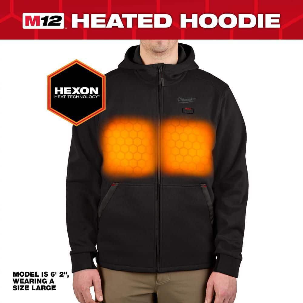 Men's 2X-Large M12 12-Volt Lithium-Ion Cordless Black Heated Jacket Hoodie Kit