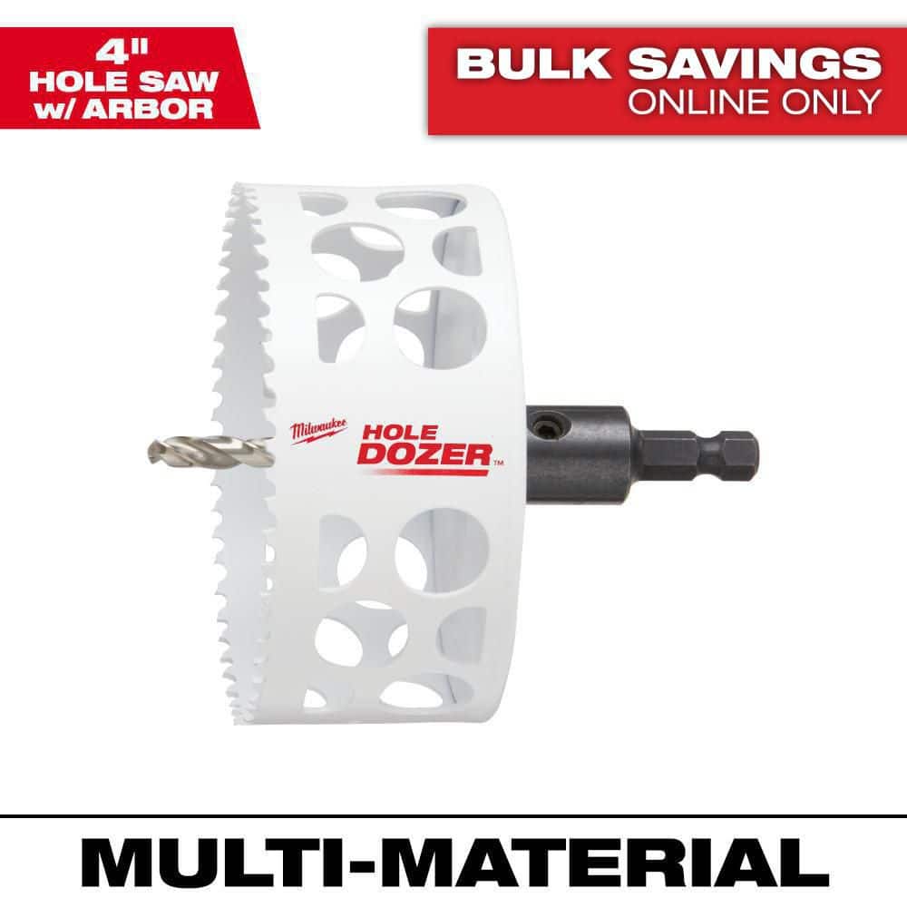 Milwaukee Tool 4  Hole Dozer Bi-Metal Hole Saw with Arbor