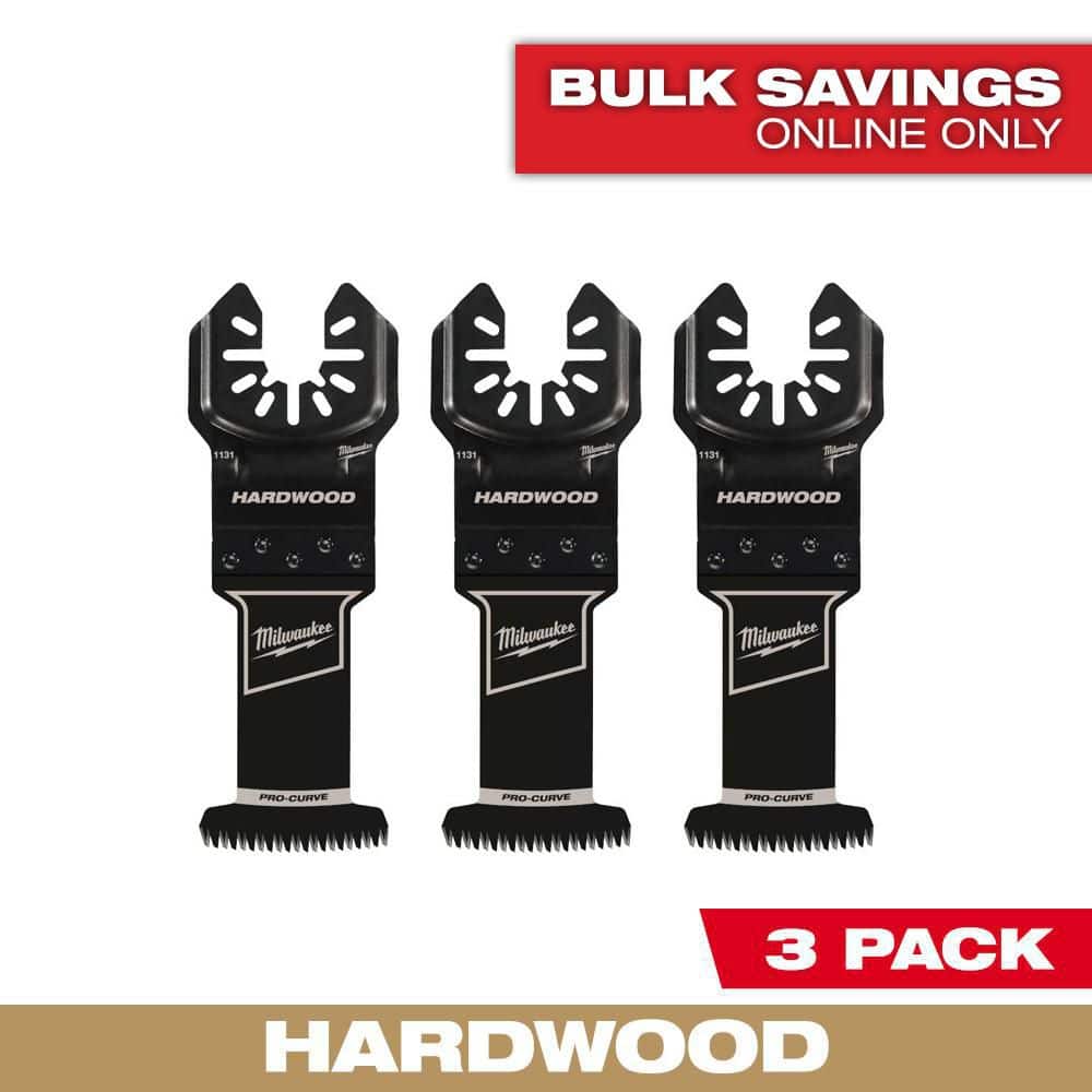 Milwaukee Tool OPEN-LOK 1-3/8  HCS Japanese Tooth PRO-CURVE Hardwood Multi-Tool Blades 3PK
