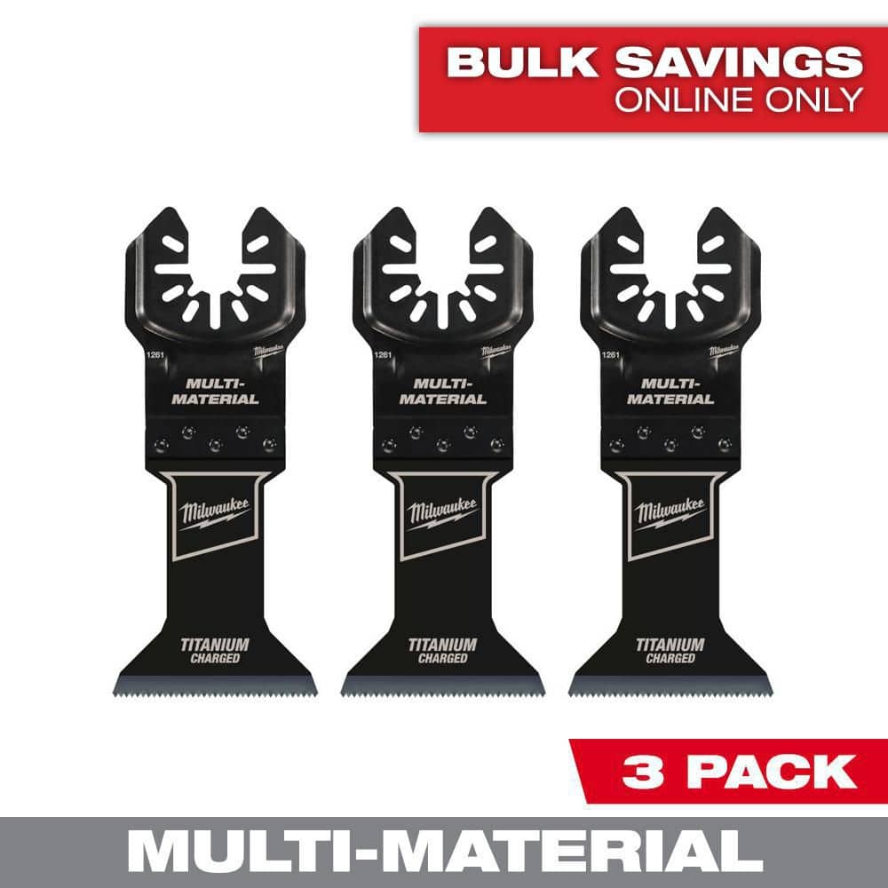 Milwaukee Tool OPEN-LOK 1-3/4  TITANIUM CHARGED Bi-Metal Multi-Material Multi-Tool Blades 3PK