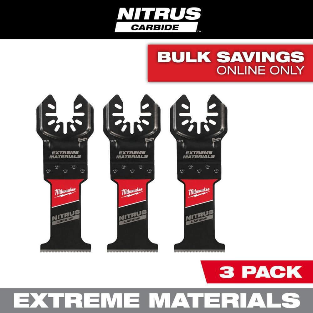 Milwaukee Tool NITRUS CARBIDE Extreme Materials Universal Fit OPEN-LOK Multi-Tool Blade 3PK