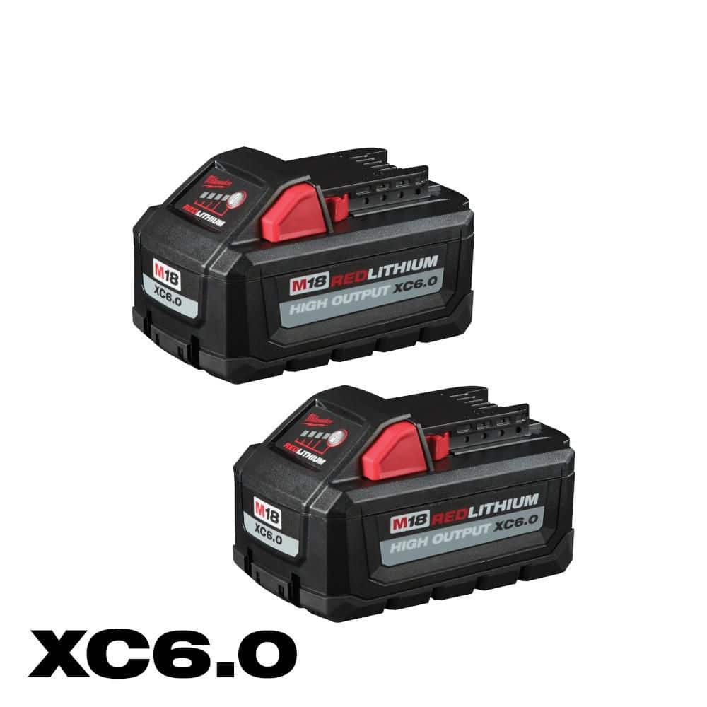 Milwaukee 48-11-1862 M18 REDLITHIUM HIGH OUTPUT XC 6.0Ah Battery Pack (2pc)