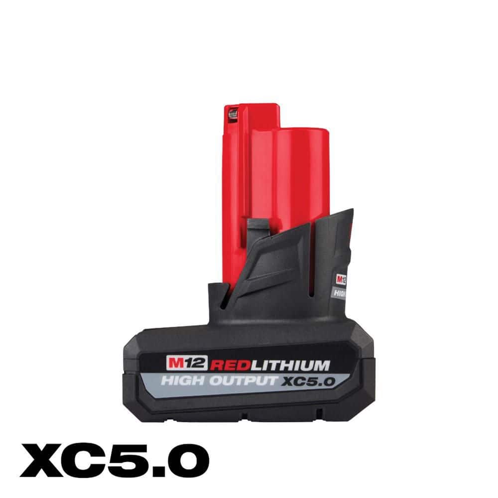 Milwaukee M12 REDLITHIUM High Output XC5.0 Battery Pack – 48-11-2450  12V Lithium-Ion  Extended Runtime