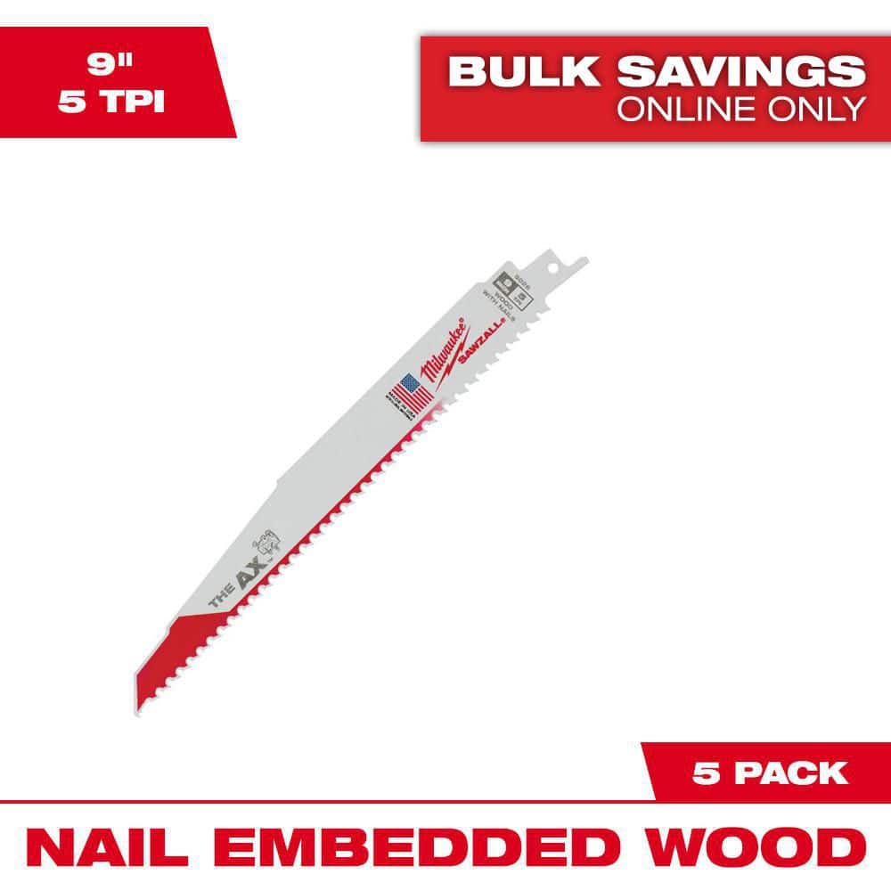 Milwaukee 48-00-5026 9  8 TPI the Ax SAWZALL Blade (5 Pack)