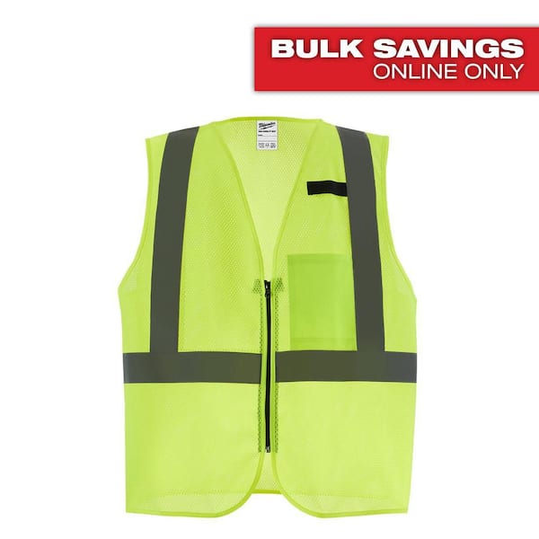 Milwaukee 48-73-2242H Class 2 High Visibility Yellow Safety Vest w Pocket L/XL
