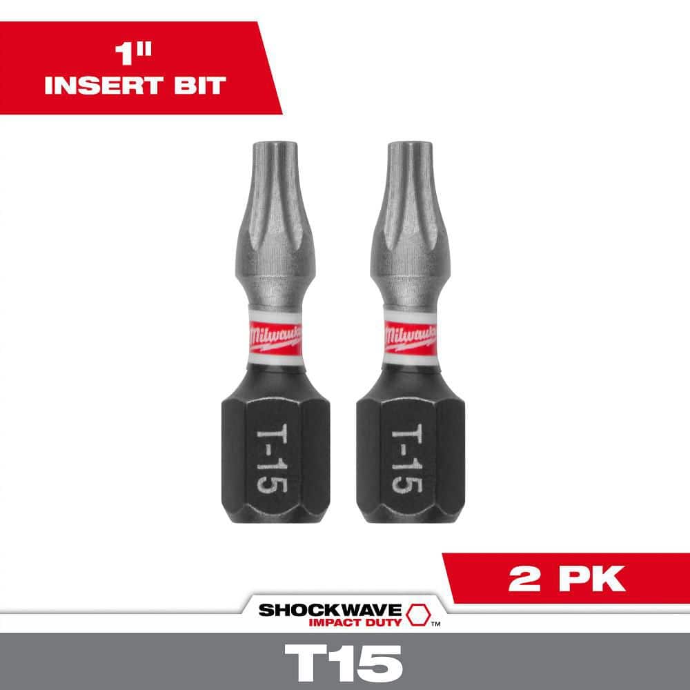 Milwaukee 48-32-4428 Shockwave 2-Piece Impact Torx T15 Insert Bits (2 Pack)