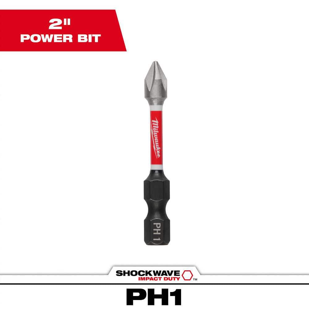 Milwaukee Tool SHOCKWAVE 2” Impact Phillips #1 Power Bit