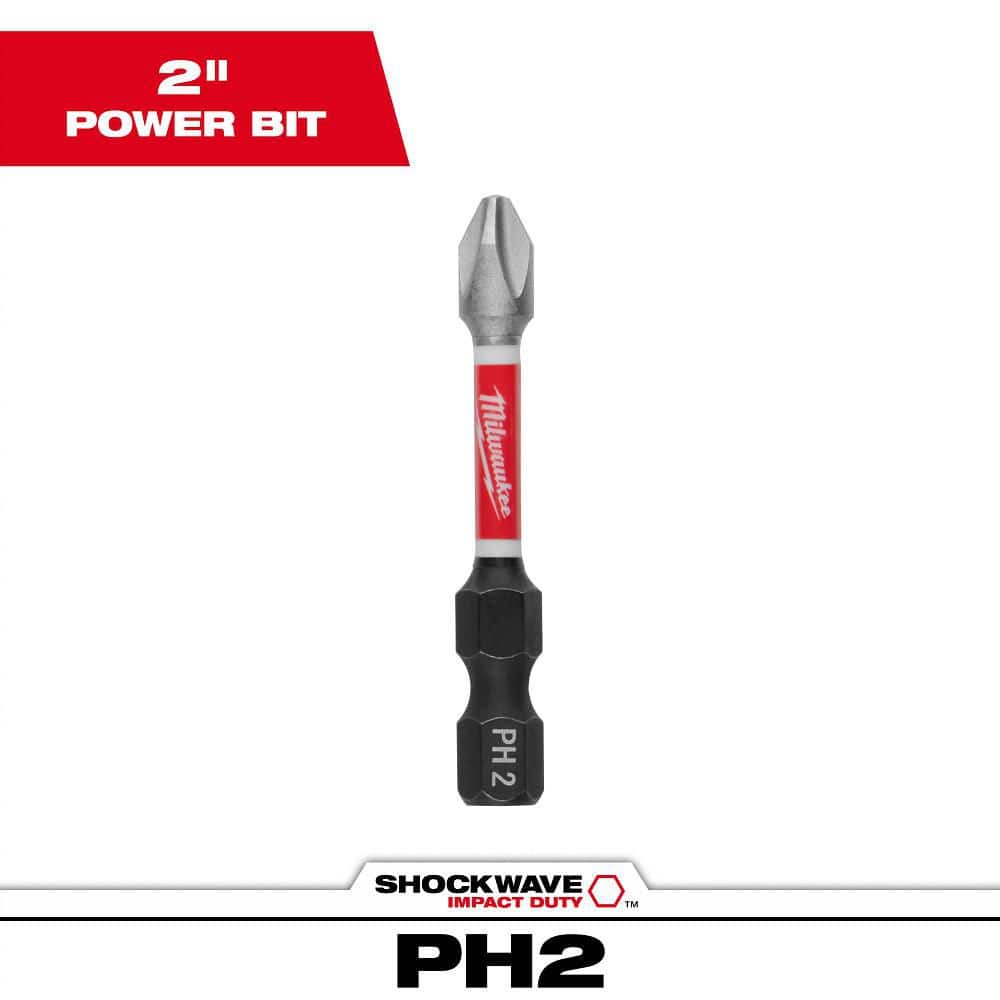 Milwaukee 2-Inch #2 Phillips Driver Bit Pack of 1