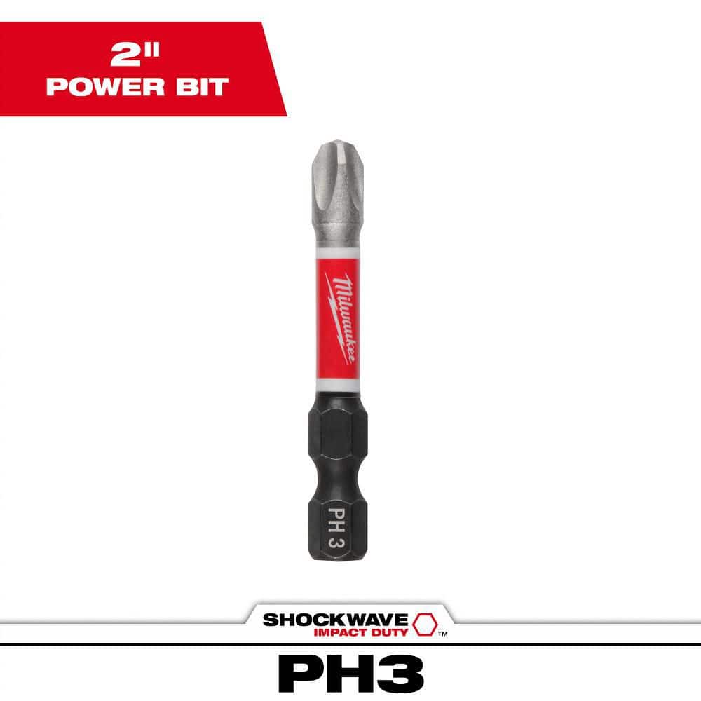 Milwaukee Tool SHOCKWAVE 2” Impact Phillips #3 Power Bit