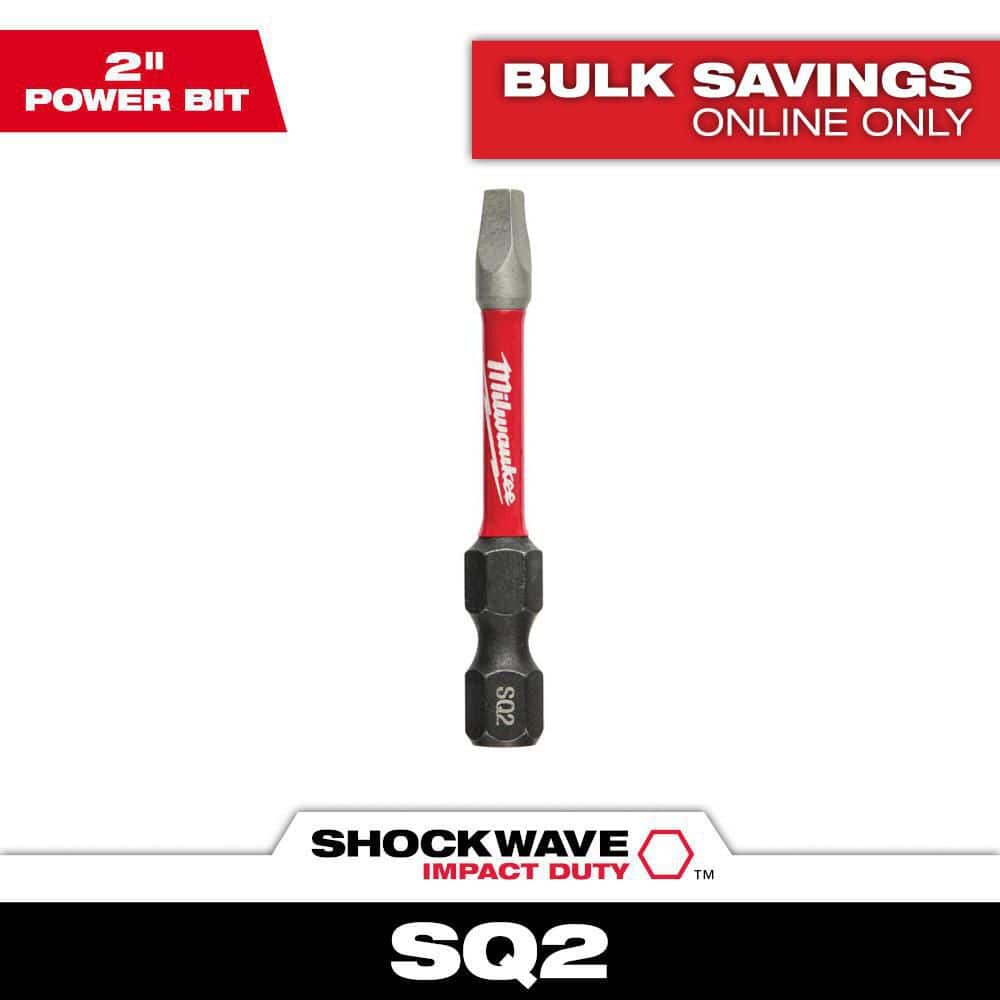 Milwaukee Tool Insert Bit 1/4  Square Recess #2 2  48-32-4472