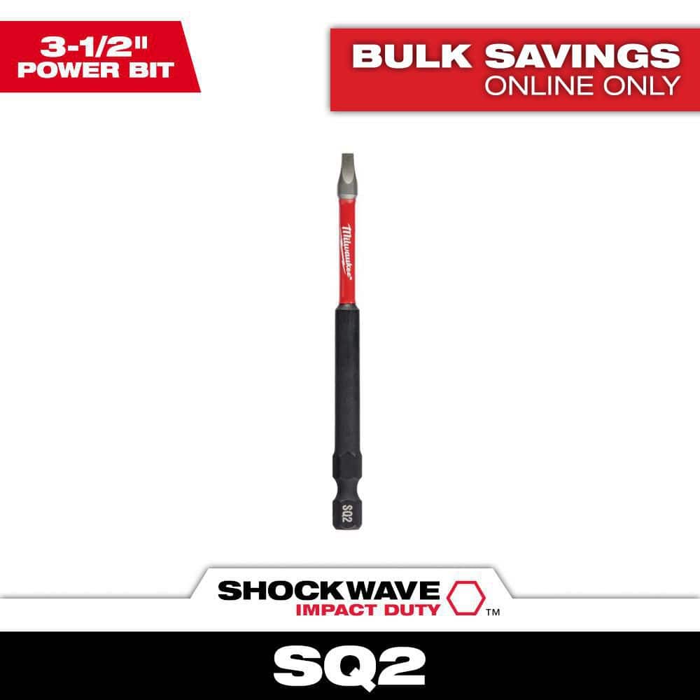 Milwaukee-48-32-4572 SHOCKWAVE 3-1/2 in. Impact Square Recess #2 Power Bit