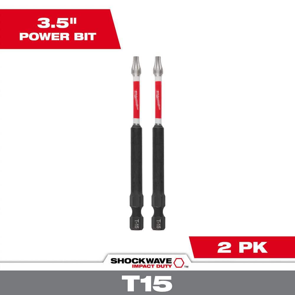 Milwaukee Tool SHOCKWAVE Impact Duty 3-1/2  T15 Bit 2PK