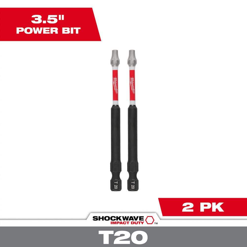 2 Pk  Milwaukee 48-32-4678 Shockwave Impact Duty 3-1/2 T20 Bit