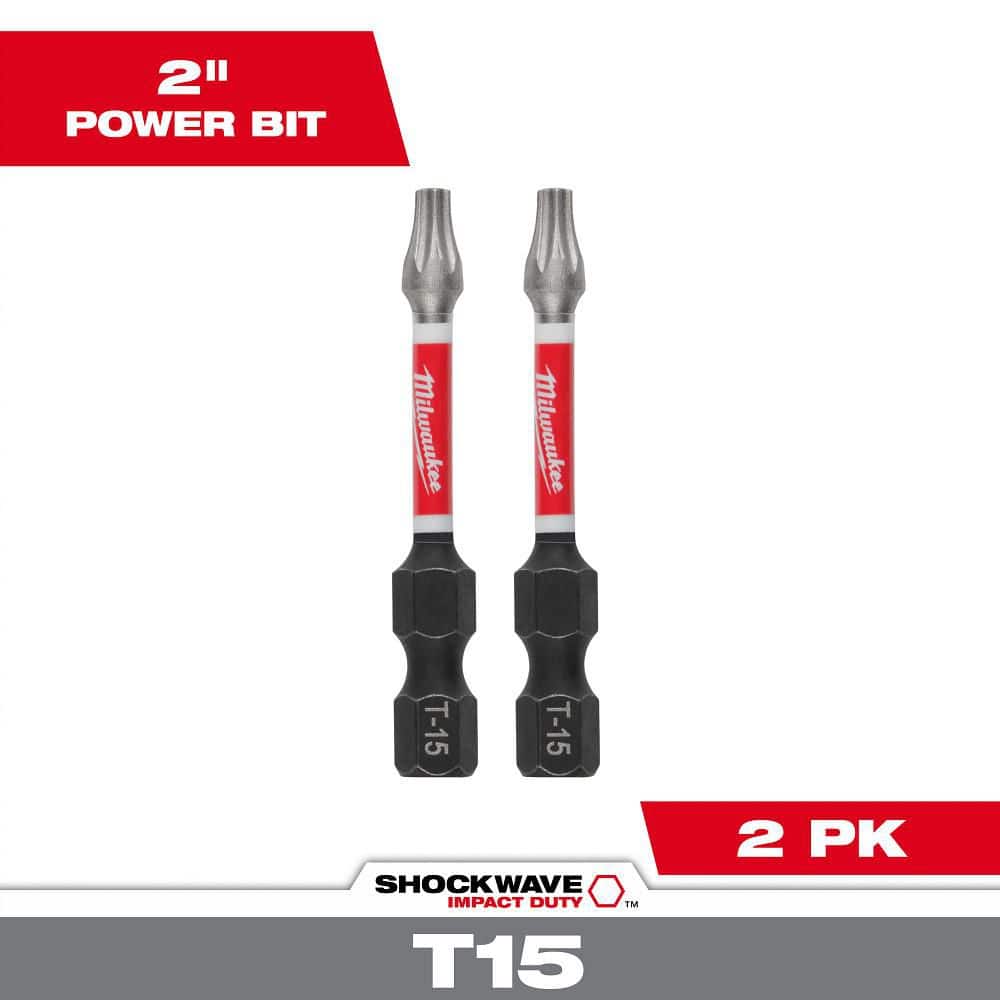 1 Set  Milwaukee 48-32-4983 Shockwave 2 In. T15 Impact Bit 2Pk