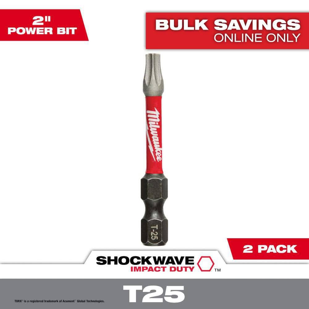 Milwaukee Tool SHOCKWAVE 2  Impact Torx T25 Power Bits (2PK)