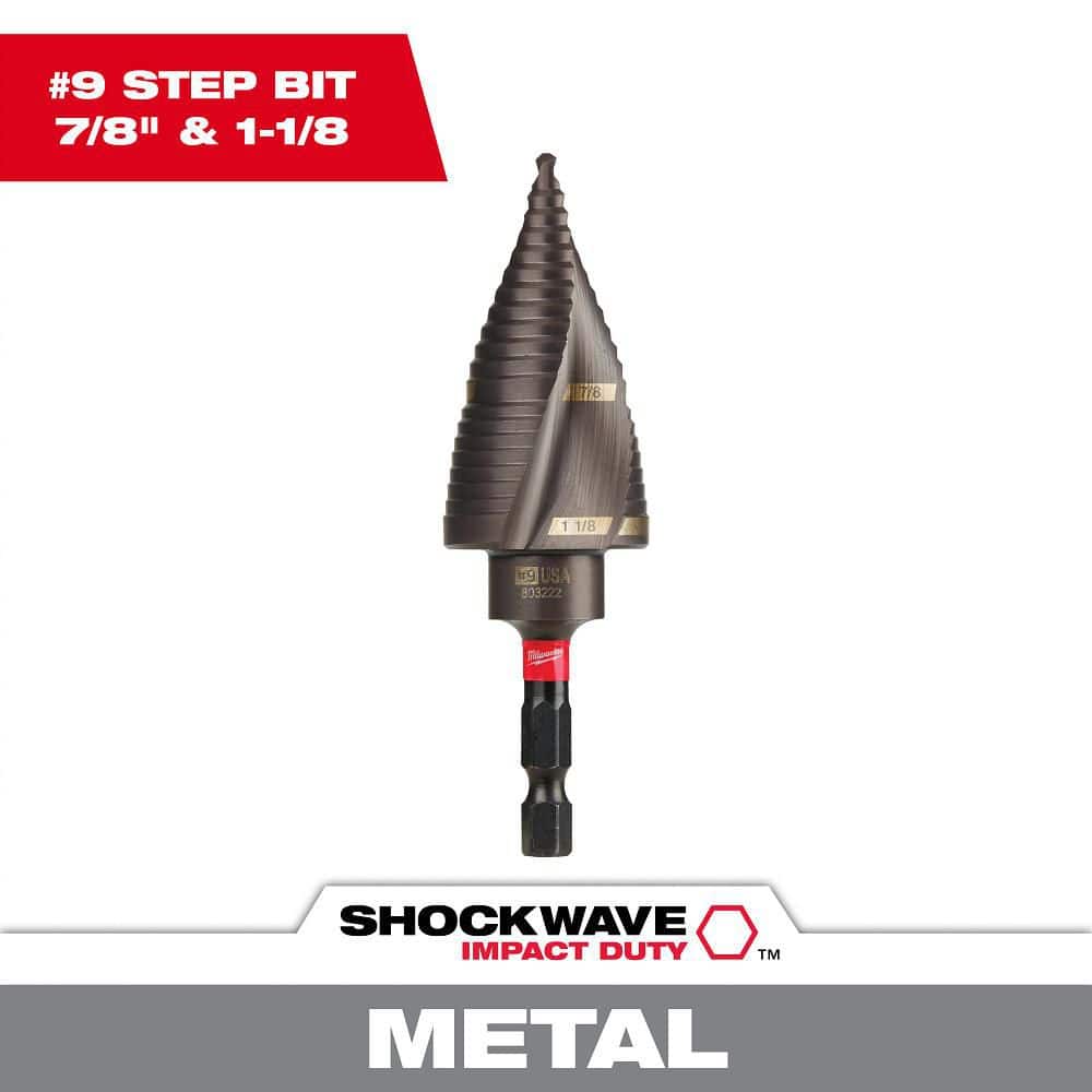 Milwaukee 48-89-9249 SHOCKWAVE Impact Duty Step Bit #9 7/8  & 1-1/8
