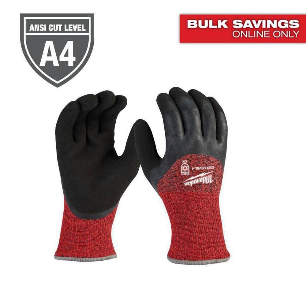 XX-Large Red Latex Level 4 Cut Resistant Insulated Winter Dipped Work Gloves