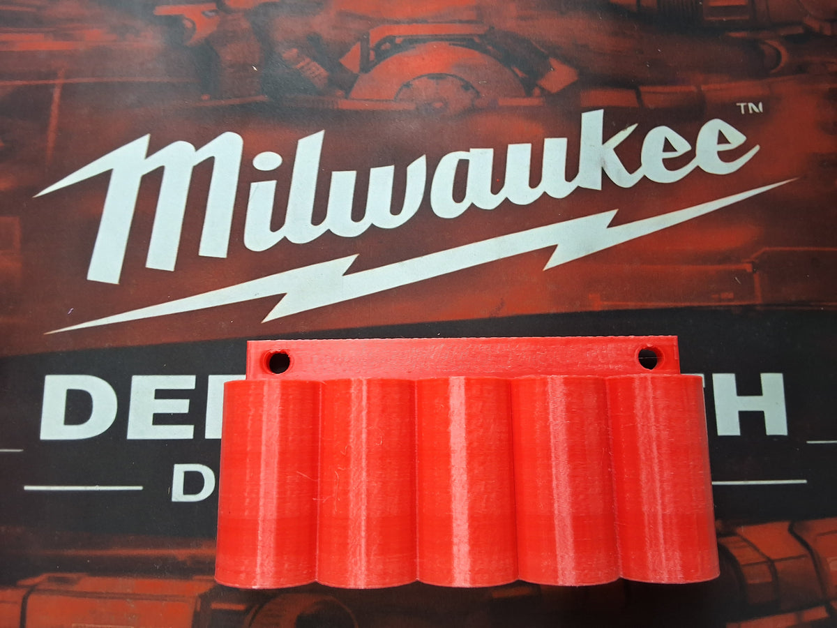 Milwaukee Lithium & Ryobi 4V Battery Holder | 5 Battery Wall Mount | 3D Printed PETG Organizer | Garage Tool Storage
