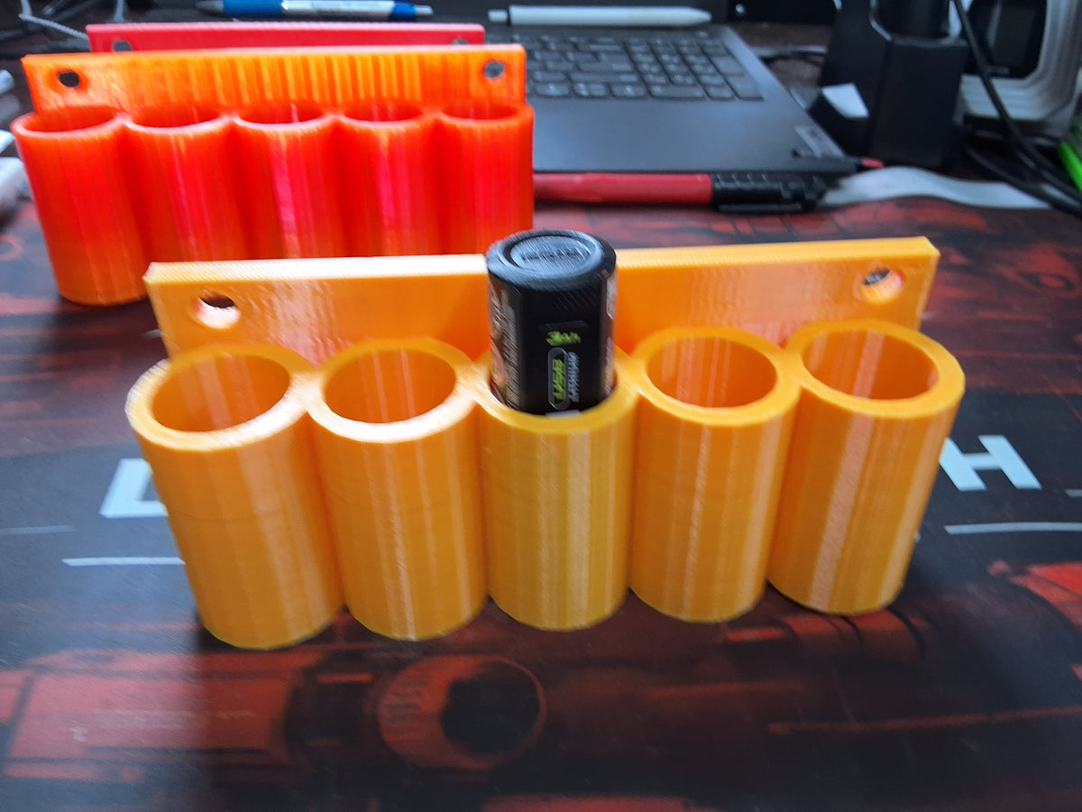 Milwaukee Lithium & Ryobi 4V Battery Holder | 5 Battery Wall Mount | 3D Printed PETG Organizer | Garage Tool Storage