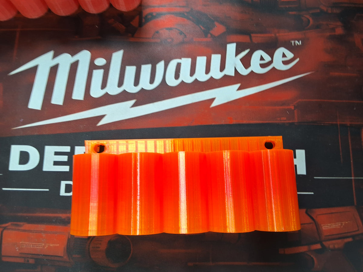 Milwaukee Lithium & Ryobi 4V Battery Holder | 5 Battery Wall Mount | 3D Printed PETG Organizer | Garage Tool Storage