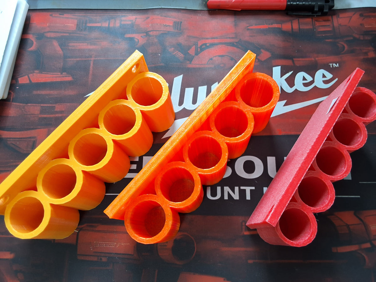 Milwaukee Lithium & Ryobi 4V Battery Holder | 5 Battery Wall Mount | 3D Printed PETG Organizer | Garage Tool Storage