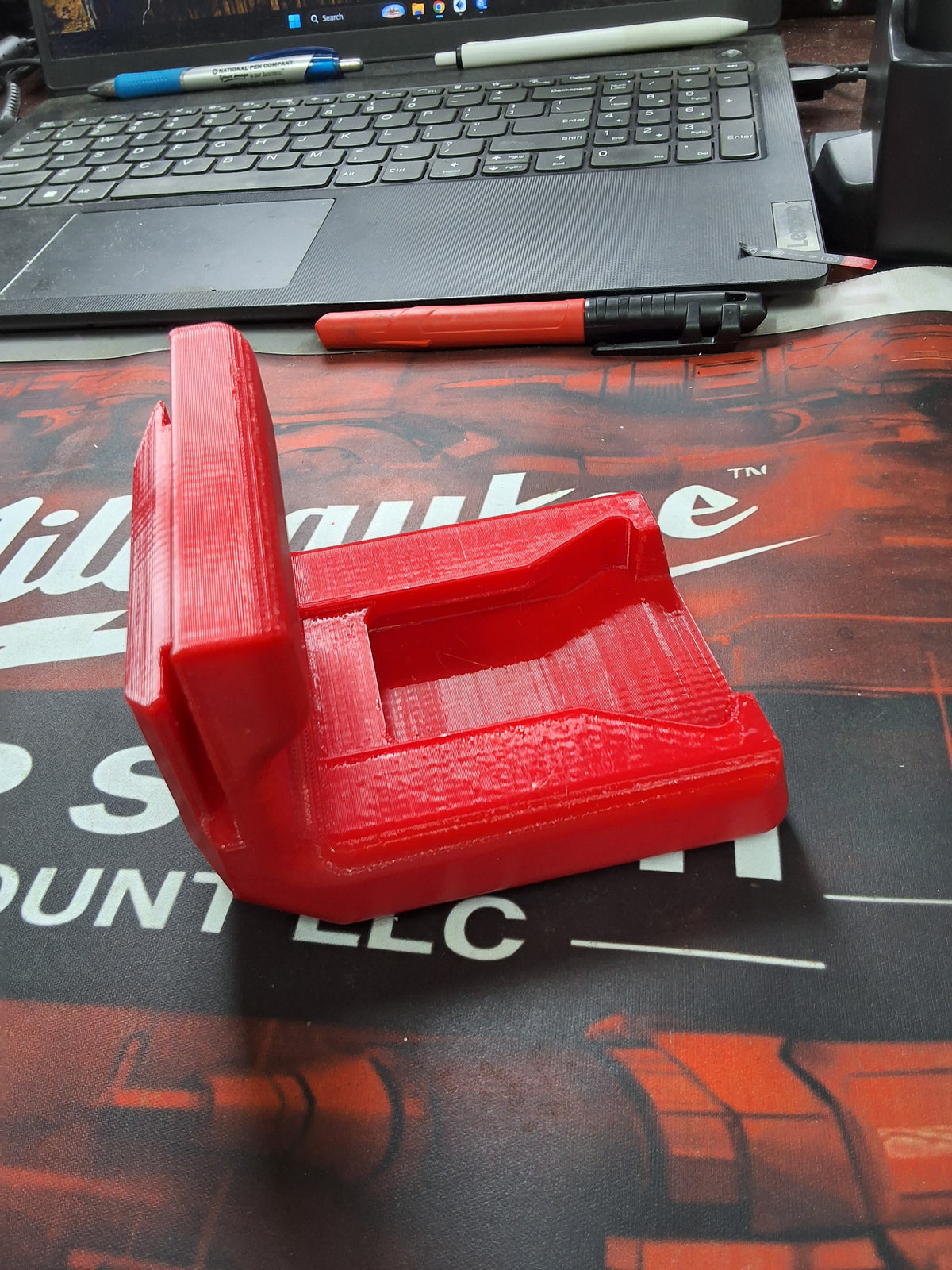 Milwaukee M18 Packout Battery Holder | Locking Battery Shelf Mount | PETG 3D Printed Tool Organizer | Packout Compatible