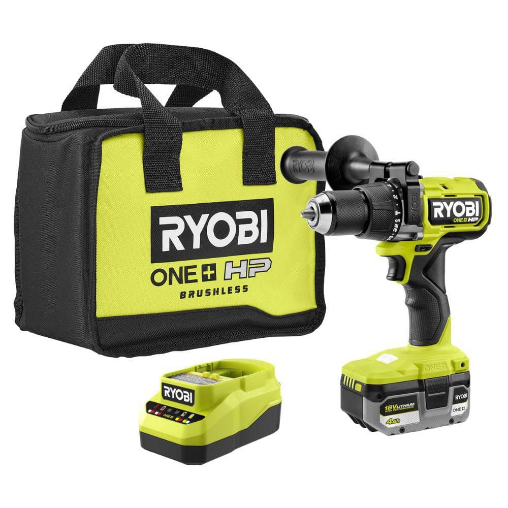 ONE+ HP 18V Brushless Cordless 1/2 in. Hammer Drill Kit 4.0 Ah HIGH PERFORMANCE Battery, Charger, and Bag