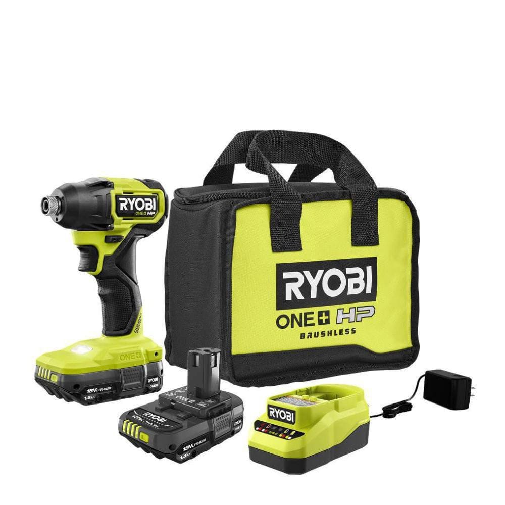 ONE+ HP 18V Brushless Cordless Compact 1/4 in. Hex Impact Driver Kit with (2) 1.5 Ah Batteries and Charger