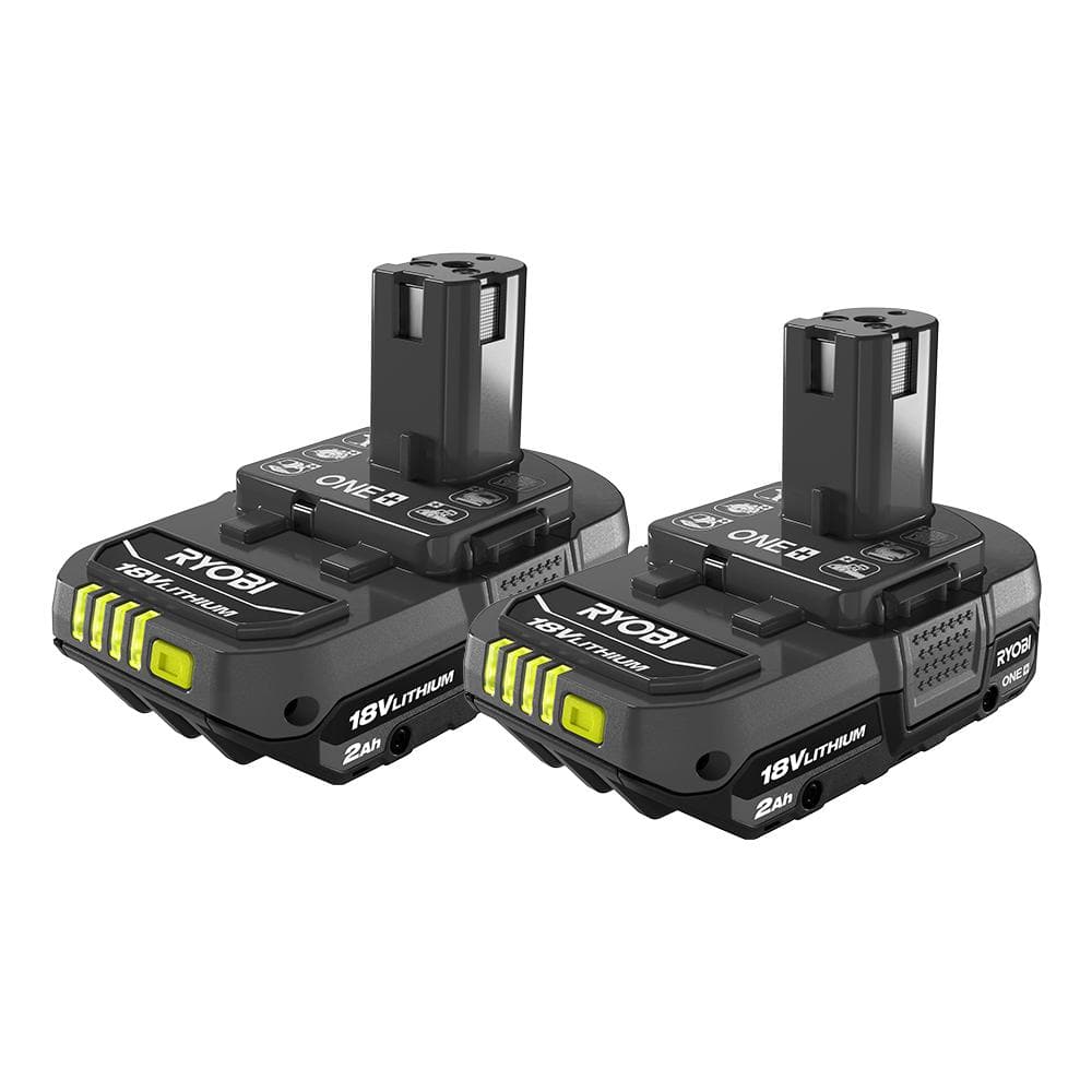 RYOBI ONE+ 18V Lithium-Ion 2.0 Ah Compact Battery (2-Pack)